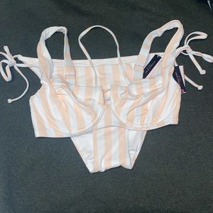 Victorias Sectet NWT Top and Bottom Striped Bikini
